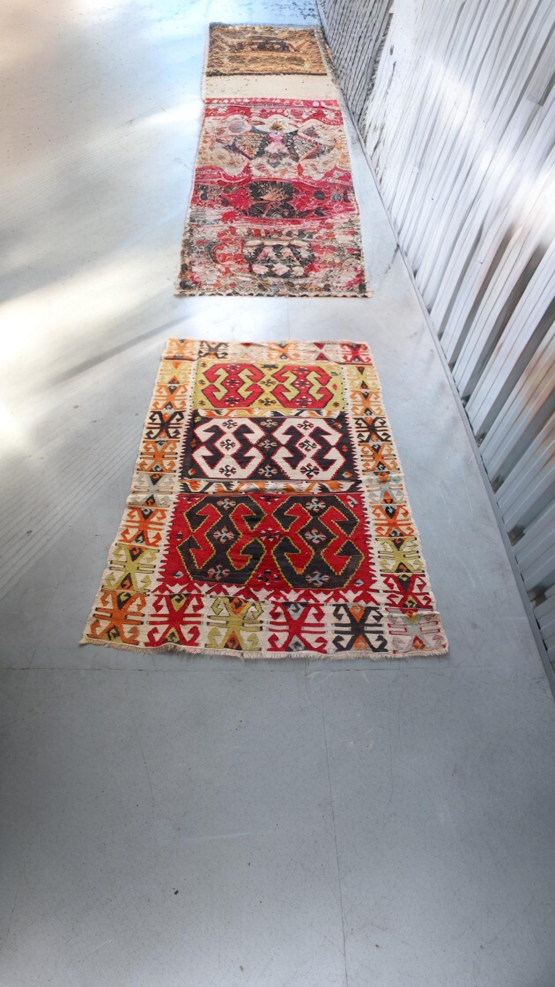 Turkish Rugs, "Kilim Style Wool" from the heart of Anatolia, Cappadocia, 94cm x 134cm
