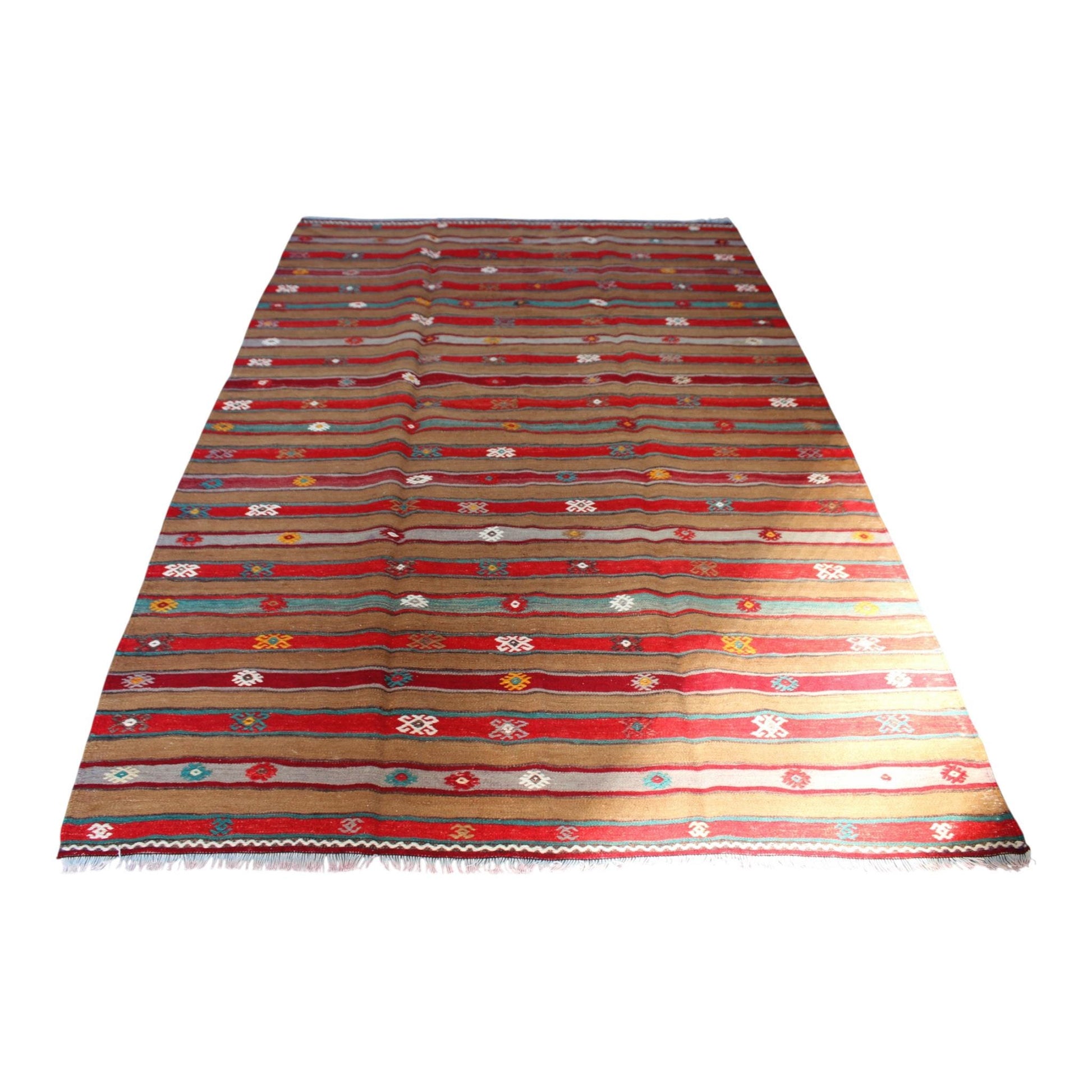 Turkish Rugs, "Kilim Style Wool" from the heart of Anatolia, Cappadocia, 167cm x 252cm
