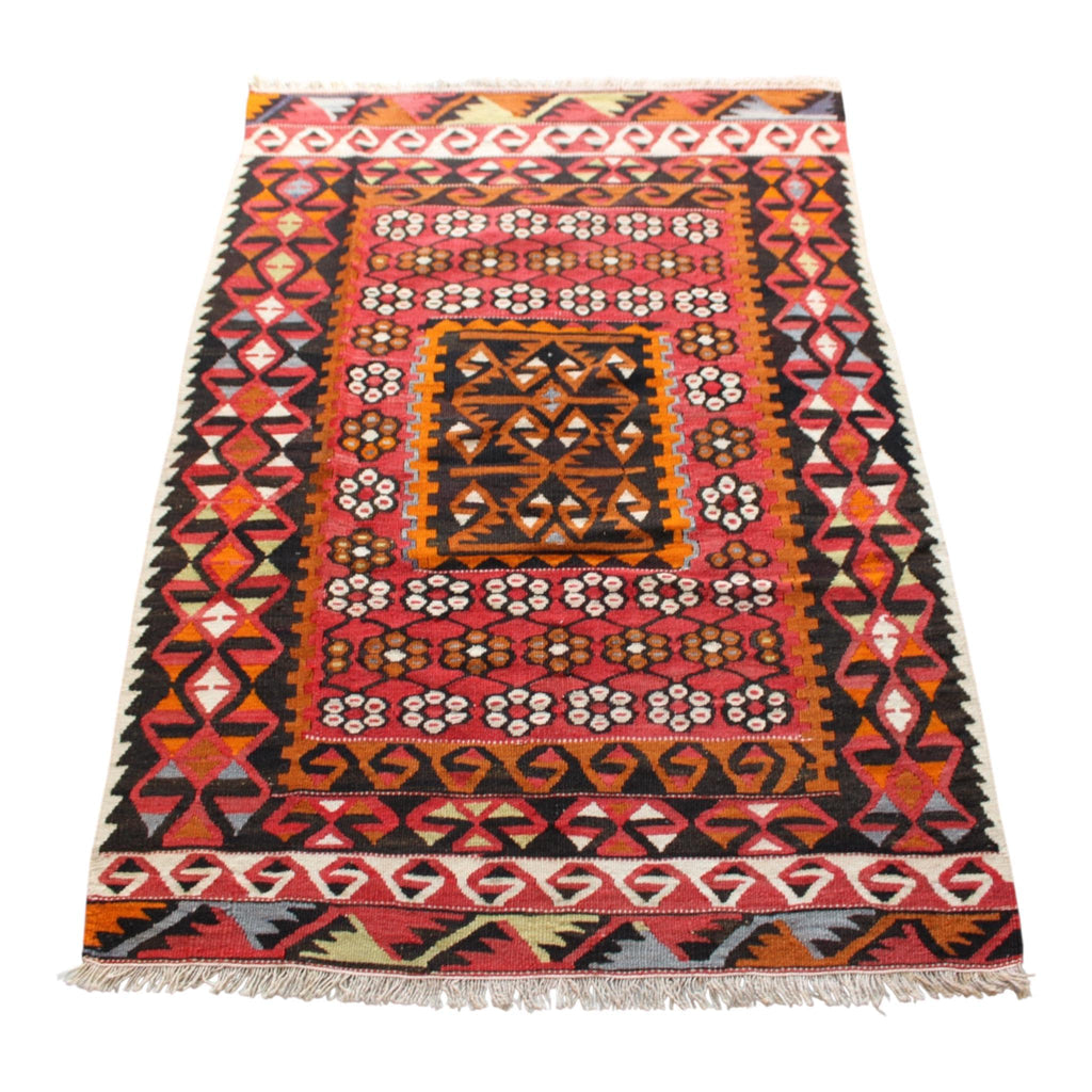 Turkish Rugs, "Kilim Style" from the heart of Anatolia, Cappadocia, 98cm x 136cm
