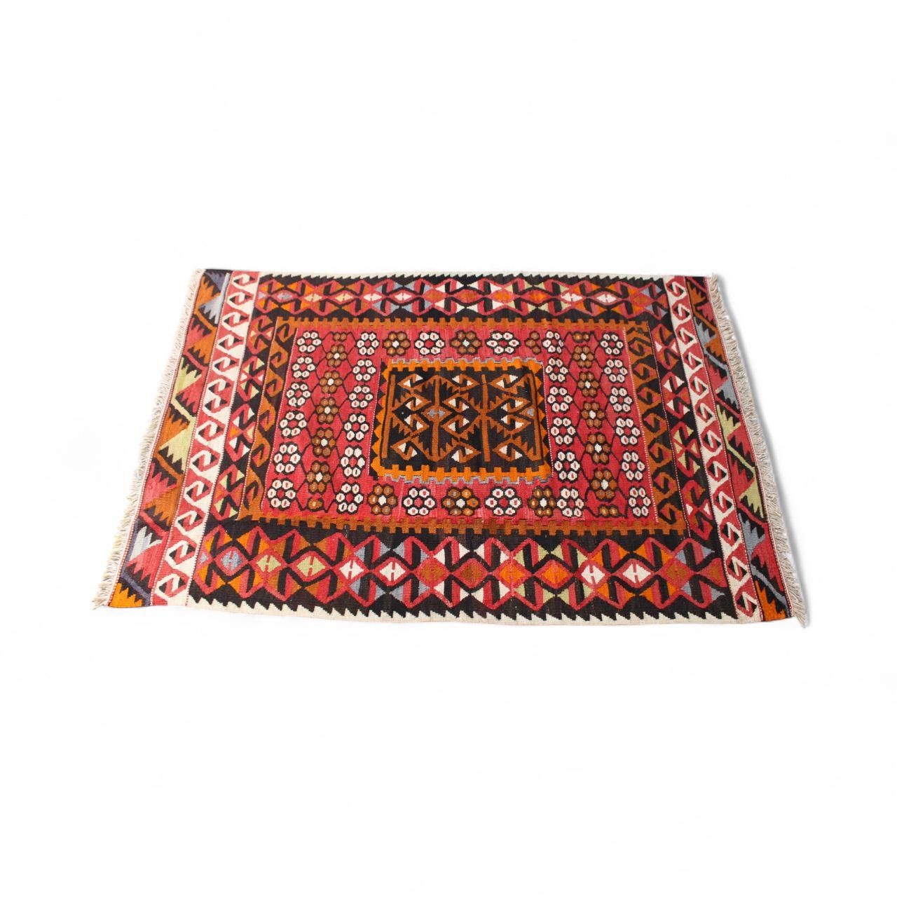 Turkish Rugs, "Kilim Style" from the heart of Anatolia, Cappadocia, 98cm x 136cm
