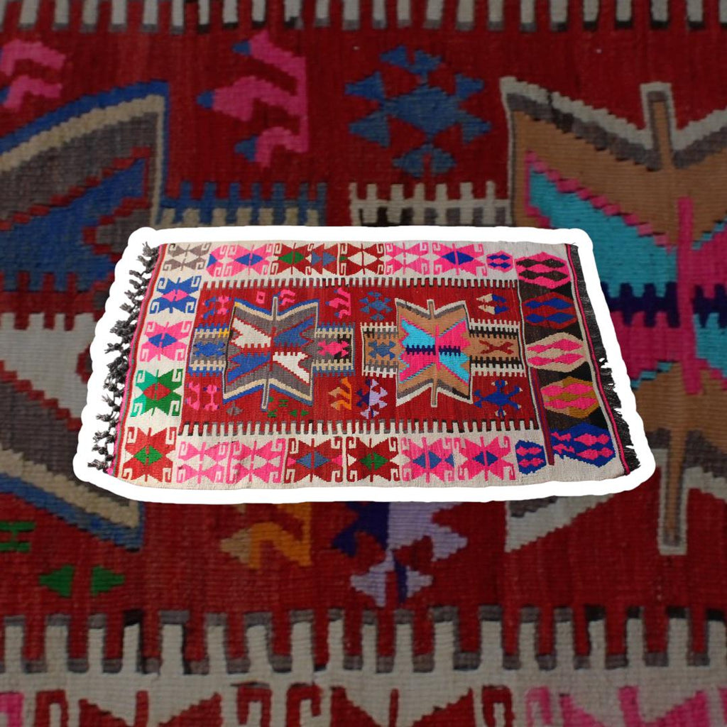 Turkish Rugs, "Kilim Style Wool" from the heart of Anatolia, Cappadocia, 80cm x 127cm