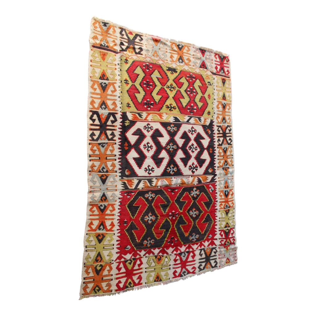 Turkish Rugs, "Kilim Style Wool" from the heart of Anatolia, Cappadocia, 94cm x 134cm
