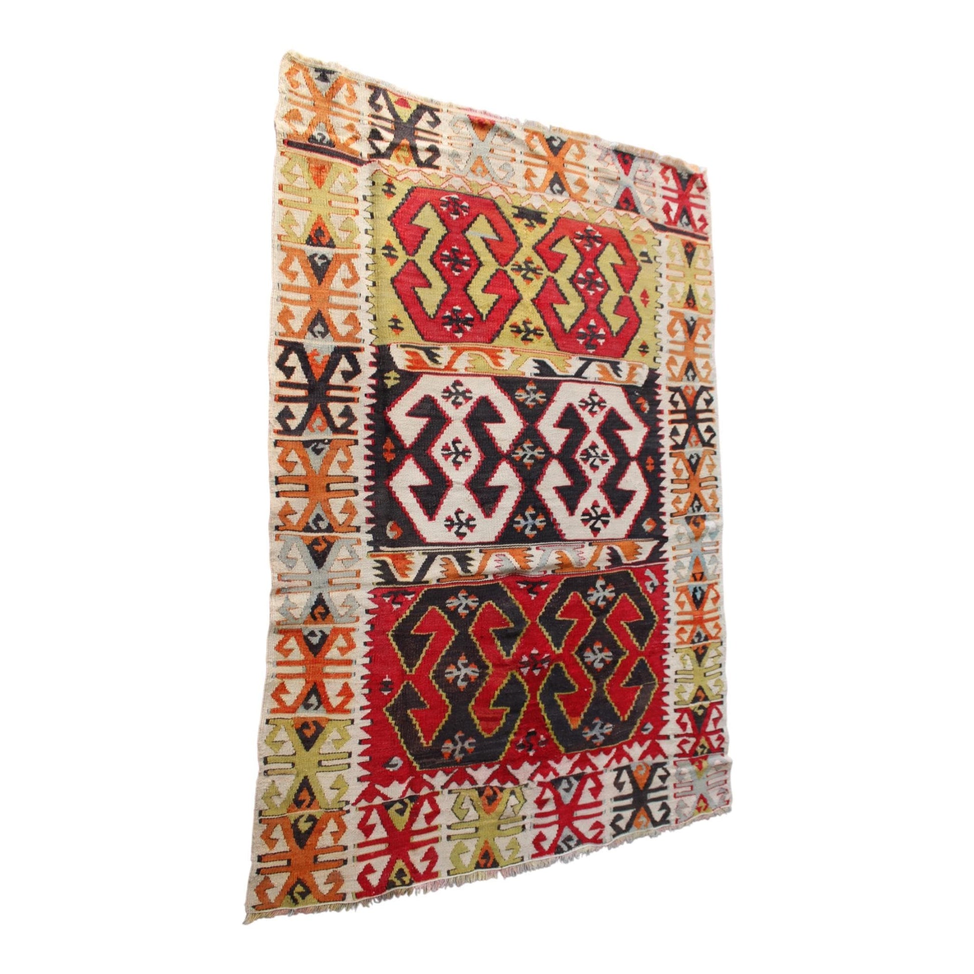 Turkish Rugs, "Kilim Style Wool" from the heart of Anatolia, Cappadocia, 94cm x 134cm