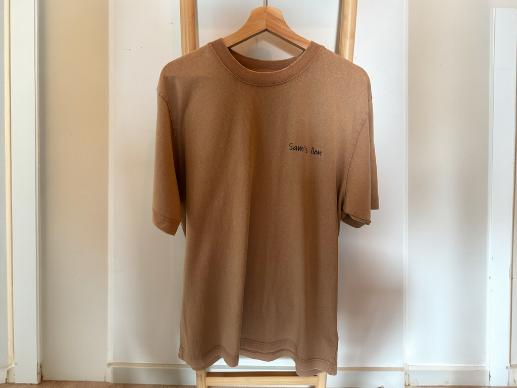 Sam’s Lion Graphic T-Shirt – Hand-Drawn Lion Print Tee, Minimalist Unisex Cotton Top