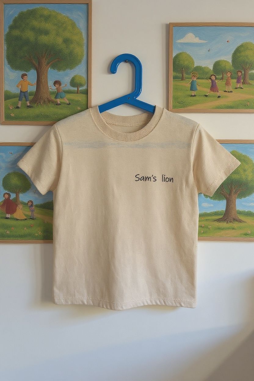 Sam’s Lion Junior – Hand-Drawn Lion Kids T-Shirt | Organic Cotton | Unique Art Tee