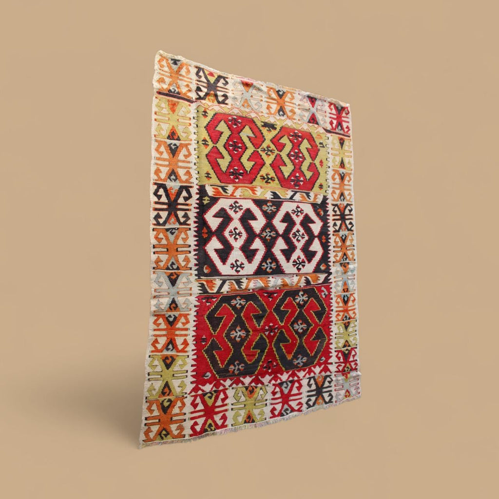 Turkish Rugs, "Kilim Style Wool" from the heart of Anatolia, Cappadocia, 94cm x 134cm