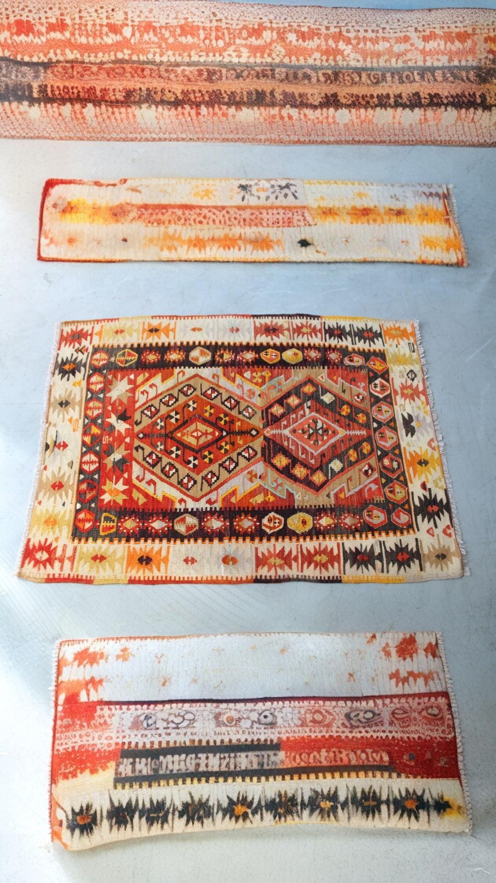 Authentic Turkish Kilim | Boho Chic Wool Rug | Earthy Tribal Pattern, 100cm x 106 cm