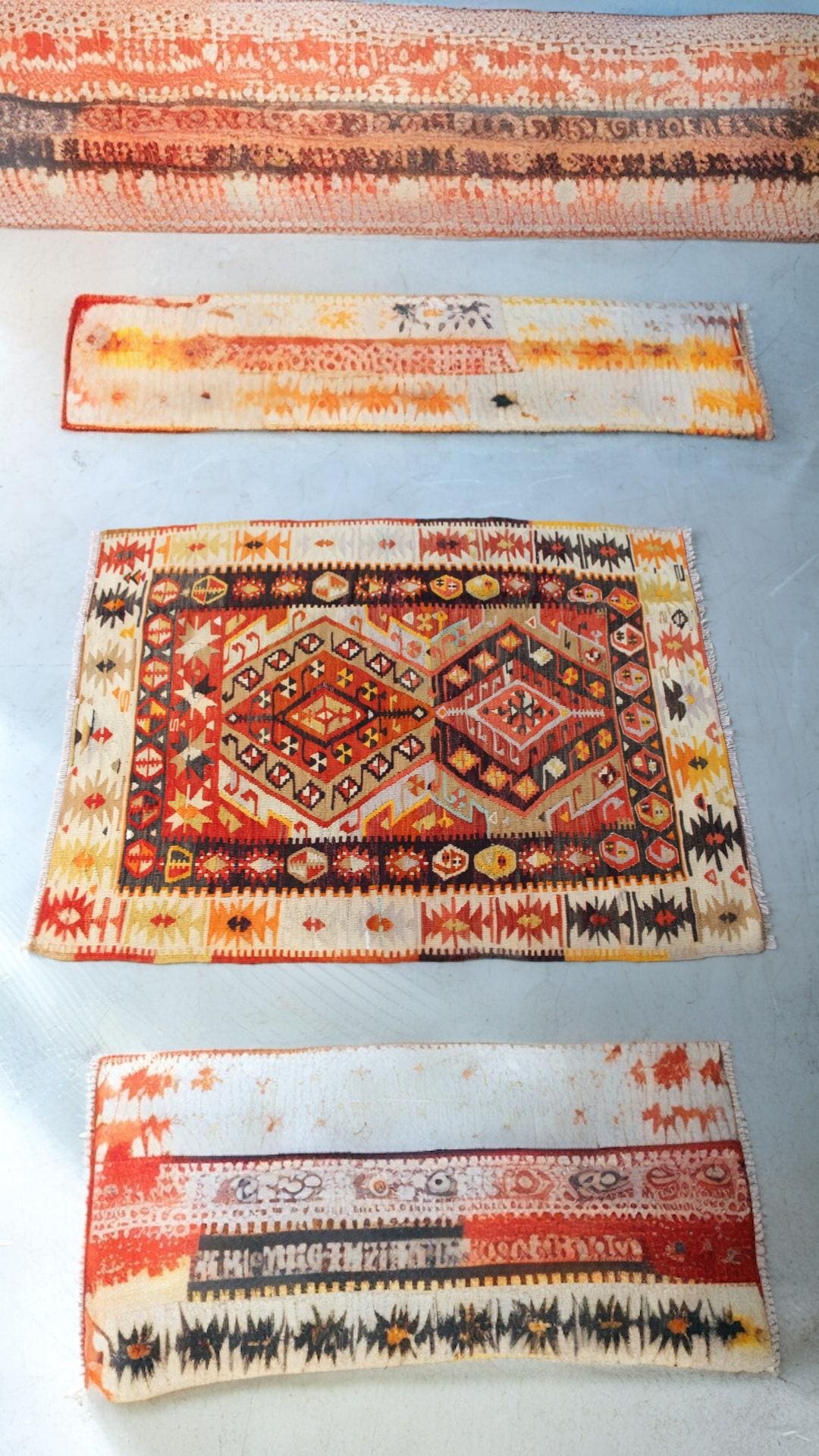 Authentic Turkish Kilim | Boho Chic Wool Rug | Earthy Tribal Pattern, 100cm x 106 cm