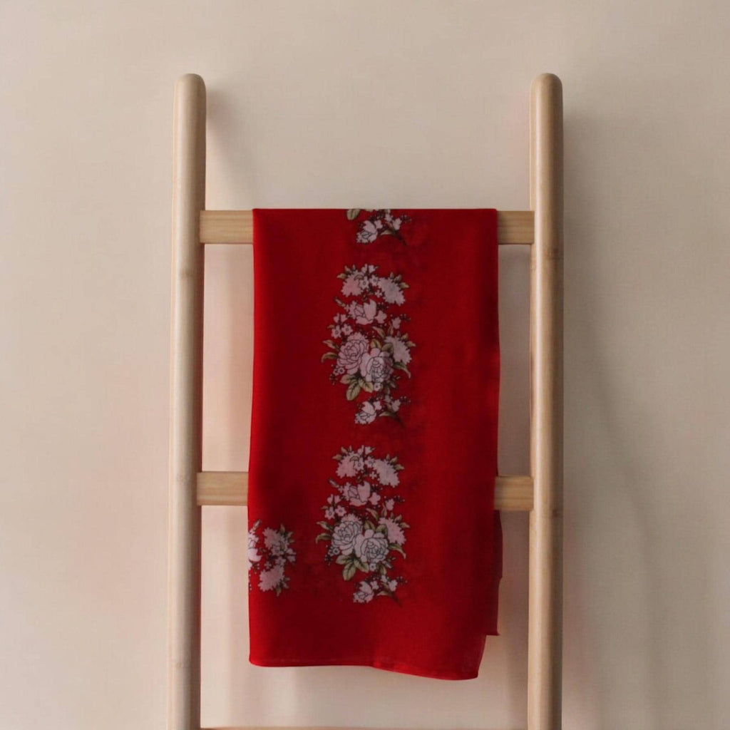 Handmade Turkish Scarf: Floral Embroidered Oya Lace Chiffon Shawl