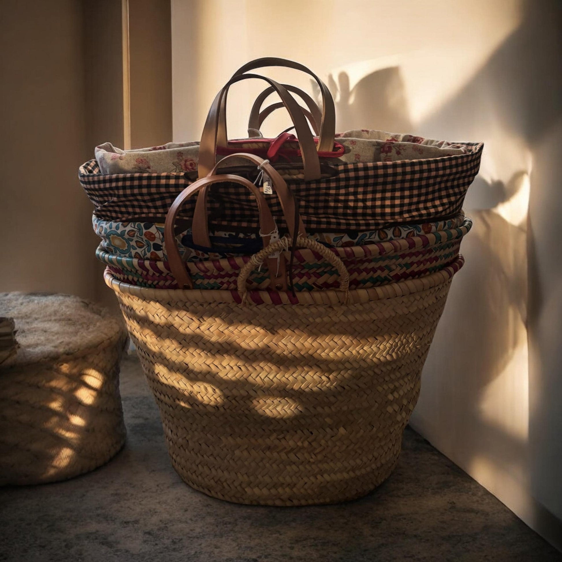 Artisan Straw Tote – Mediterranean Beach Bag, Handmade in Barcelona