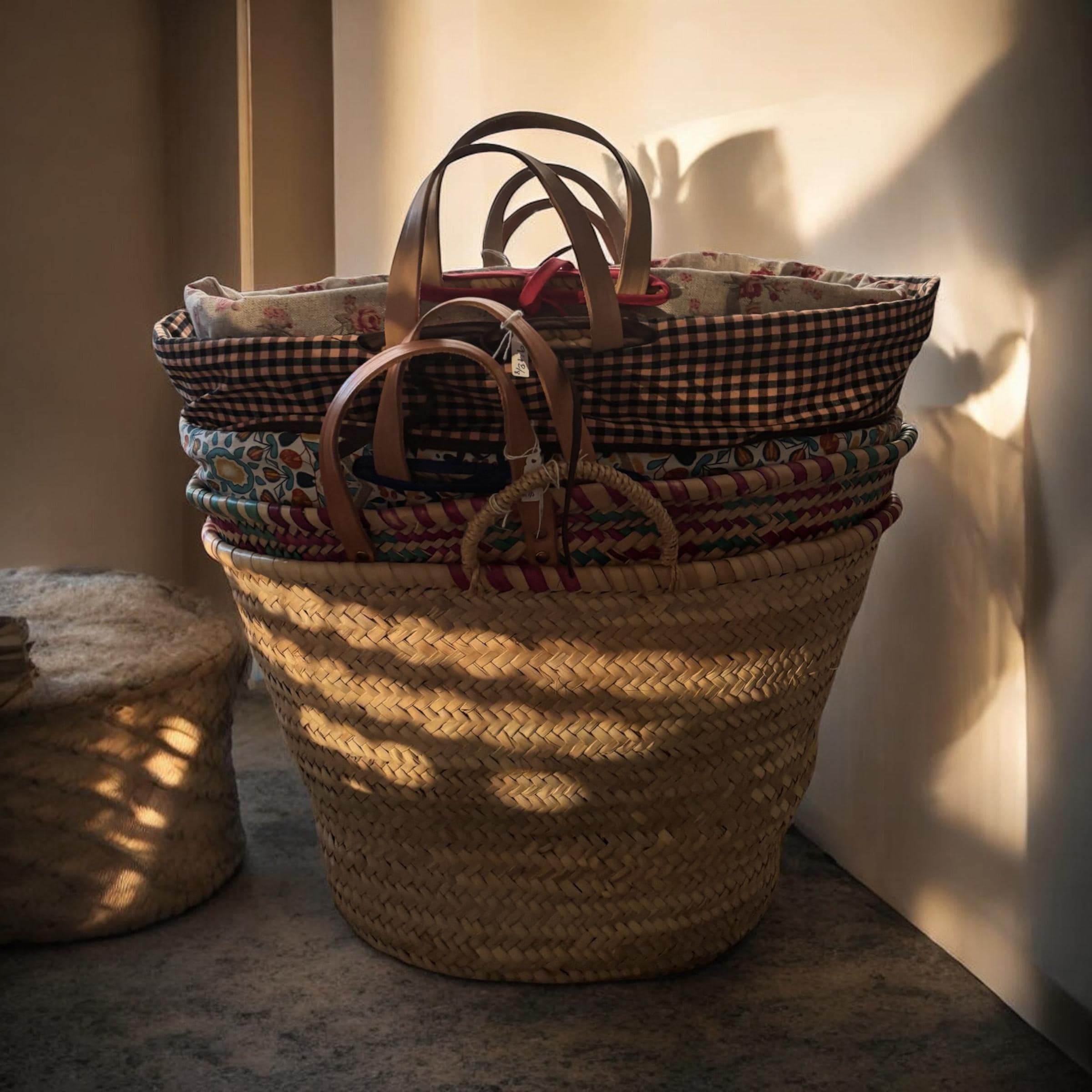 Artisan Straw Tote – Mediterranean Beach Bag, Handmade in Barcelona